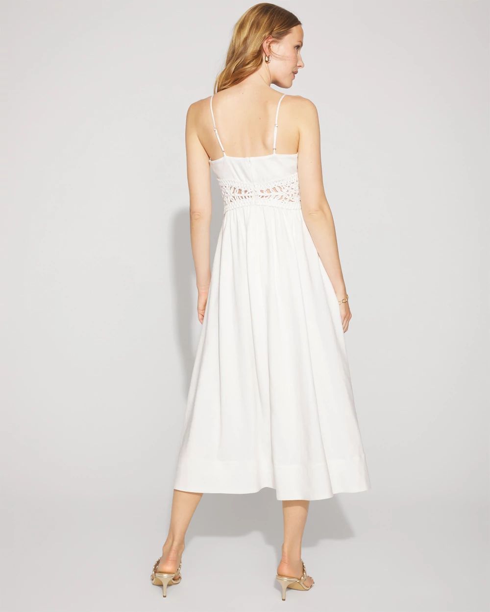 Crocheted Waist Midi Dress | White House Black Market